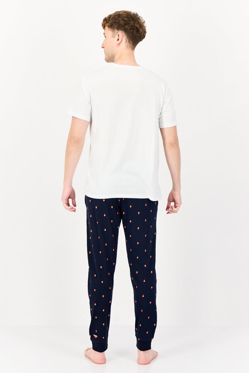 Celio Men 2pc Crew Neck Graphic Print Short Sleeves T-Shirt And Pant, Multicolor - Image 4